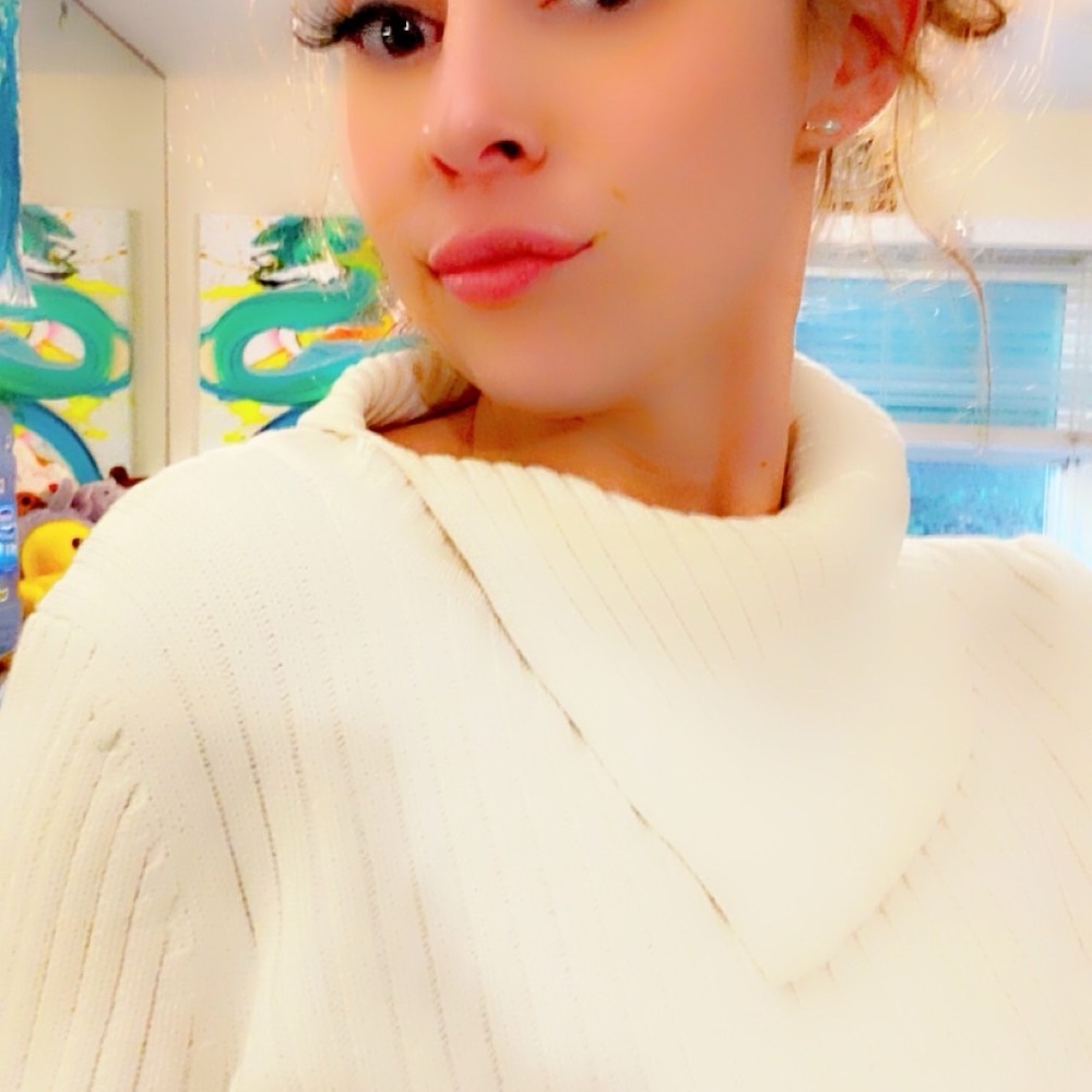 Cream Cowl Neck Sweater with Cozy Knit - Picture 7 of 16